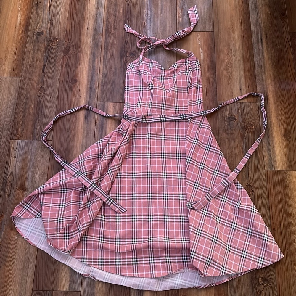 Pink Plaid Cocktail dress | Topdress
